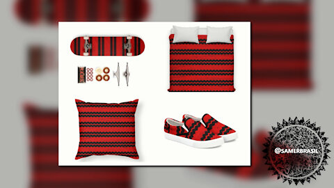 DUVET. RED AND BLACK COLOR. SAMER BRASIL (THREADLESS)