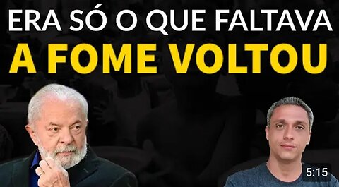 It was just what was missing! HUNGER returned during the LULA government - 9 am every 10 Brazilians