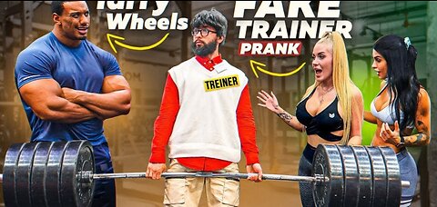 FAKE TRAINER PRANK with LARRY WHEELS Elite Powerlifter Pretended to be a Beginner coah in Gym