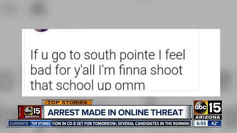 Arrest made in Phoenix school threat