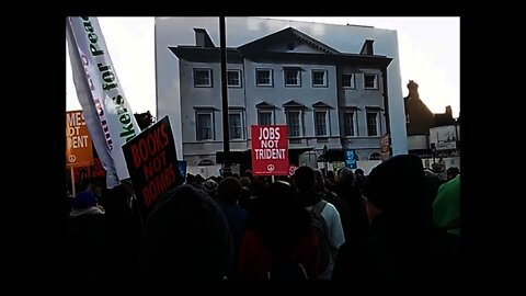 took this yesterday at the Trident protest / Occupy Democracy: Leon Rosselson's anti-Trident song