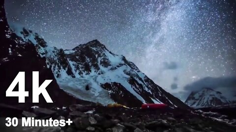 Beautiful and Amazing Aerial Footages of Snowy Mountains - Sleep and Relax Music Screensaver