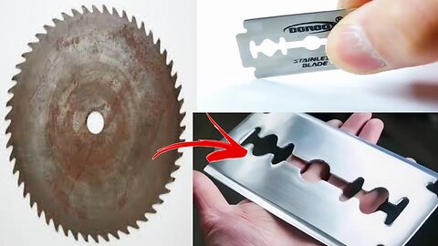 Making knife look like razor blade from old circular blade