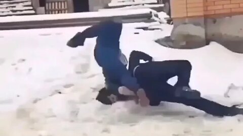 Islam Makhachev slams Zubaira Tukhugov on his head in the snow, Khabib Nurmagomedov plays football