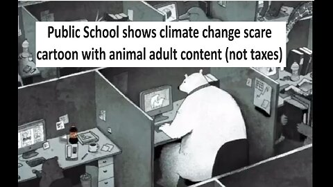 School shows climate change cartoon with P*rn