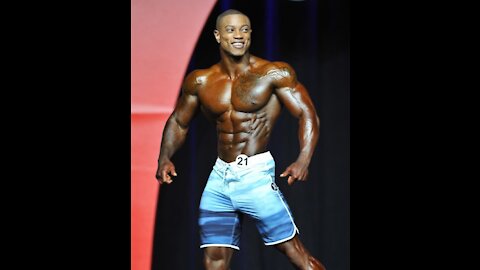 Show champion Brandon Hendrickson at the 2020 Olympia Master