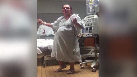 A Pregnant Woman Dances The Baby Momma Dance In A Hospital