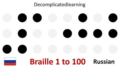 Braille counting numbers 1 -100 in Russian