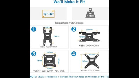 Full Motion TV Monitor Wall Mount Bracket