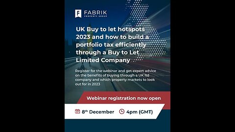 UK Property Webinar: Market update, Buy To Let Hotspots 2023 and other profitable strategies