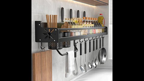 Kitchen Organizer Shelf Wall-mounted Spice Storage Rack Kitchen