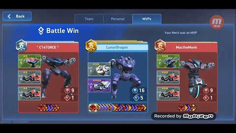 18 Kills! / To many Medals to count! / 16 Stasis Lance is the touch of death! / Mech Arena