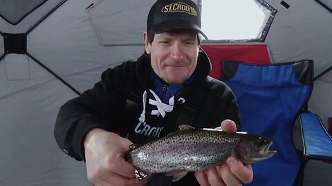 Rainbow trout through the ice in Central Wisconsin