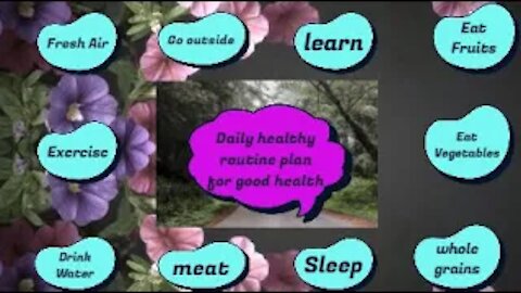 Daily healthy routine plan for good health.