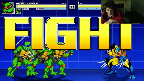 Teenage Mutant Ninja Turtles Characters (Leonardo And Raphael) VS Wolverine In A Battle In MUGEN