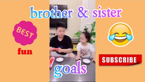 Brother & sister goals(funny video)