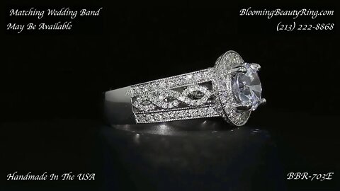 BBR-703E Diamond Engagement Ring By Blooming Beauty Ring Company