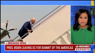 Biden TRIPS UP Air Force One Stairs