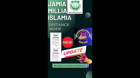 JAMIA MILLIA ISLAMIA DISTANCE MODE REVISED DATESHEET