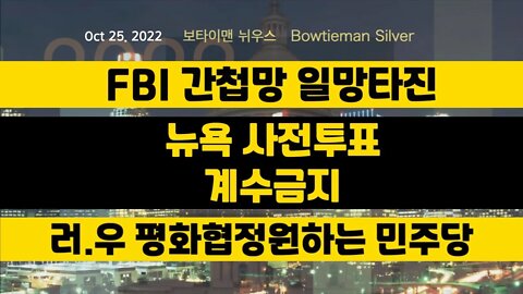 보타이맨의미국은지금 #fbi 간첩망일망타진 #뉴욕 사전투표계수금지 #러우전쟁 평화협정원하는민주당 #오늘의미국 #미국은지금 #미국뉴스 #BTMS #보타이맨의미국은지금 #미국정치