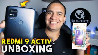 Redmi 9 Activ - O XIAOMI ABAIXO DE R$1000 REAIS, VALE A PENA? Unboxing e Impressões