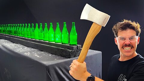 How Many Beer Bottles Stops A Throwing Axe