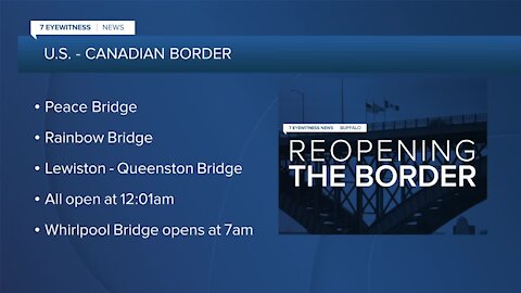 WNY prepares for Canadian travelers as border opens on November 8th