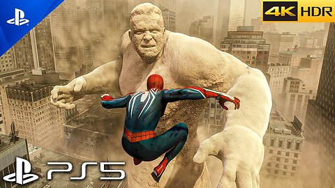 (PS5) Spider-Man 2 Sandman Full Boss Fight _ ULTRA Realistic Graphics Gameplay [