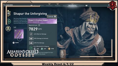 Assassin's Creed Odyssey- Weekly Reset 6/7/22