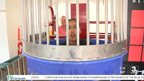 CWS: Baseball Village, Alyssa gets dunked for a good cause