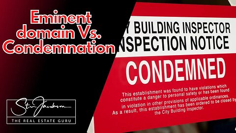 Eminent domain vs. Condmenation -- Daily real estate exam practice question