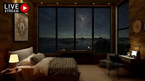 🔴 Cozy Bedroom In Mountains With Rain To Fall Asleep- Soothing Rain Sounds To Relax, Sleep, Study