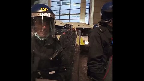 "Did you get bullied at school?" - Bristol protester asks riot police questions