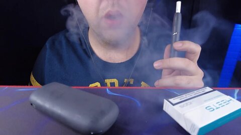 🚬 SMOKE IQOS 3 DUO BLACK | HEETS STICK TURQUOISE SELECTION [ Smoking ASMR ]. No talking.【4K 60FPS】