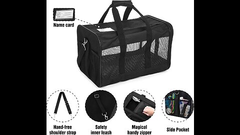 ScratchMe Pet Travel Carrier Soft Sided Portable Bag for Cats and Small Dogs, Collapsible, Dura...