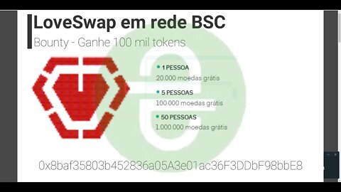 Airdrop - LoverSwap - ganhe 100.000 tokens no cadastro - 20 mil por ref, e missões no telegram