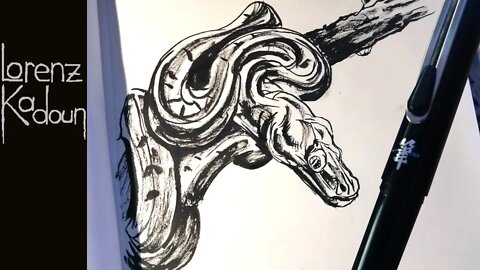 Pentel Pocket Brushpen Drawing some SNAKES