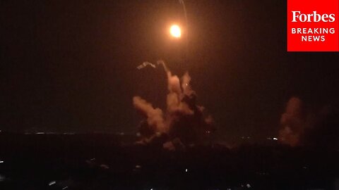 WATCH- Israeli Airstrikes Seen Across Gaza Strip Skyline