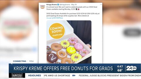 Krispy Kreme to offer free box of donuts for grads