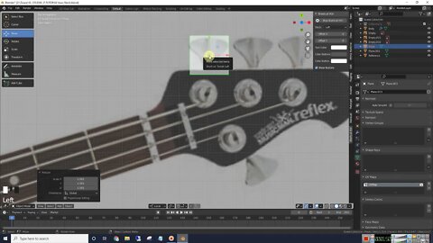 3D bass guitar tuners using Blender 2.9 Part 3