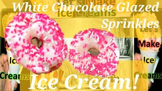 Ice Cream Making White Chocolate Glazed With White And Pink Sprinkles