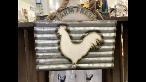 DOLLAR TREE DIY ROOSTER FARM FRESH SIGN