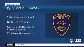 Twenty-eight vehicles seized during DUI checkpoint in East Bakersfield