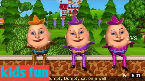 Humpty Dumpty Nursery Rhyme - 3D Animation English Rhymes fo