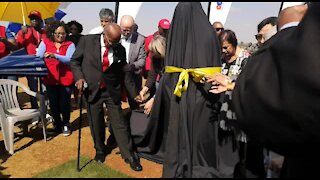 SOUTH AFRICA - Johannesburg - Unveiling of Ahmed Kathrada's bronze statue (FVT)