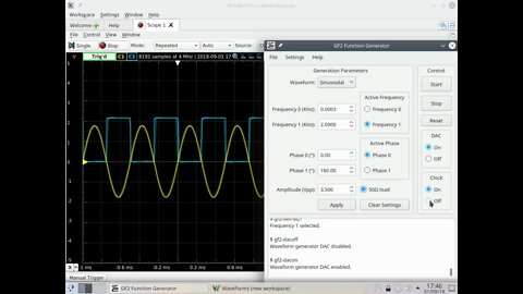 Gerador de funções GF2: Demonstração no Kubuntu 18.04 LTS