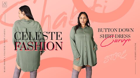 Celeste Curvy+ Button Down Shirt Dress🩶