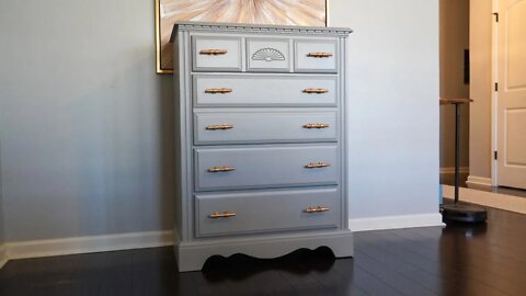 Furniture Flipping Painting A Laminate Dresser Timber Wolf