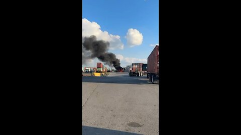 Crane Fire CP Rail Vaughan