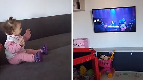 Baby girl adorably sings along to Elton John song